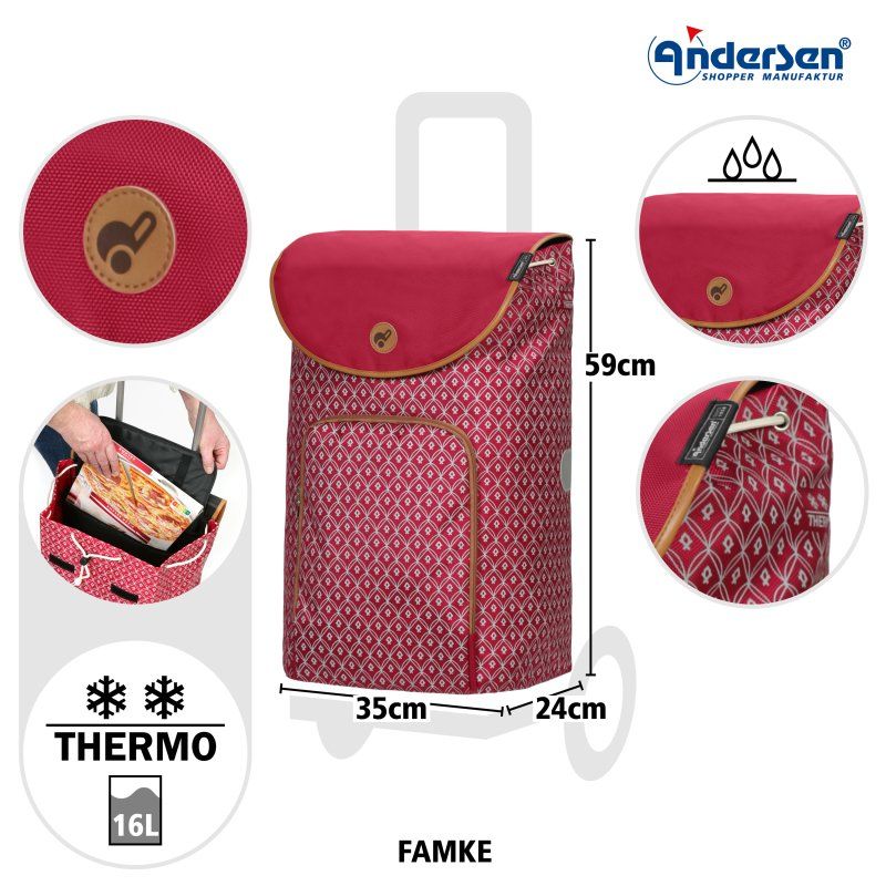 Shoppingvagn Andersen Royal Shopper Famke, röd